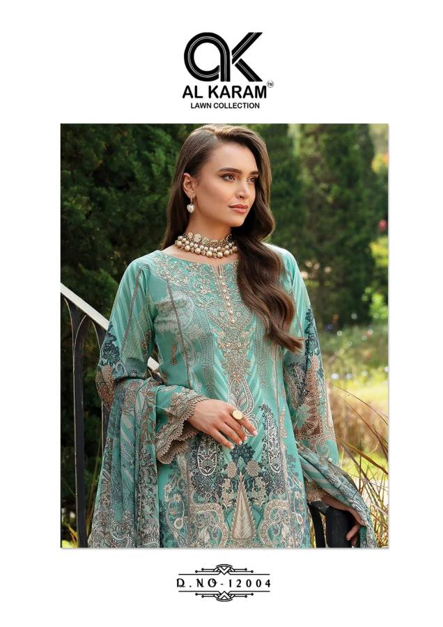 Kesariya Vol 12 Al Karam Cambric Cotton Pakistani Dress Material Wholesalers In Delhi
